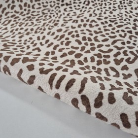 white with medium brown stain leopard animal print hair cow leather side
