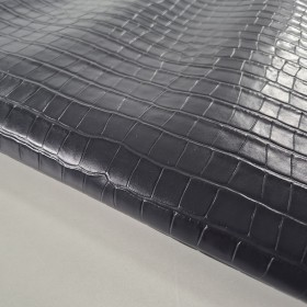 dark blue crocodile printed over cowleather