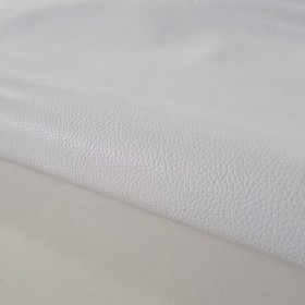 hojas de cuero vacuno anilina bombeado semi brillo blanco