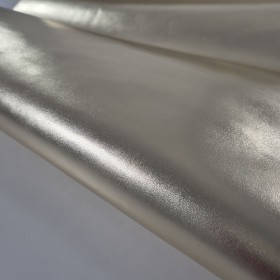 Gold yellow metallic laminated cowleather