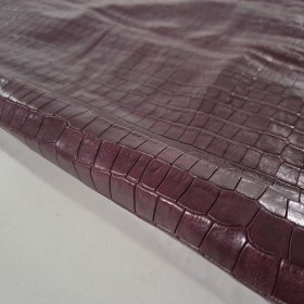 red burgundy crocodile printed cowleather
