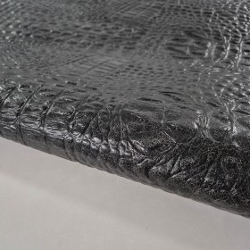 black crocodile embossed over cowleather sides