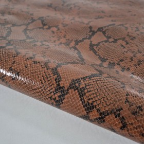 Vacuno grabado imitación piel de serpiente marrón