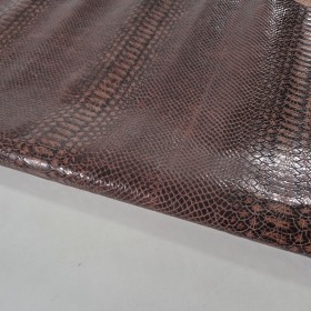 Brown Snake Embossed Leather