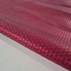 Red braided cowleather sides with small hole in surface