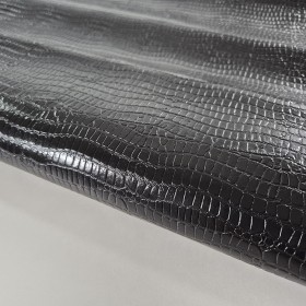 Black printed lizard over cowleather sides