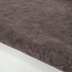 dark brown embossed cowsuede leather