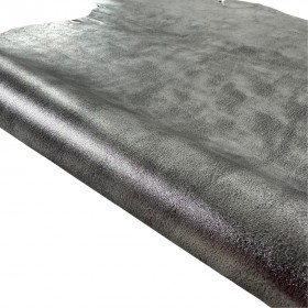 Metallic silver Goat leather