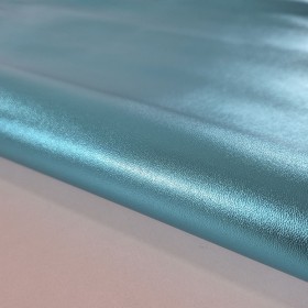 Blue Laminated Lambskin Leather